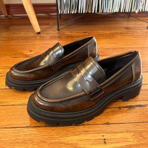 Brown Platform Loafers